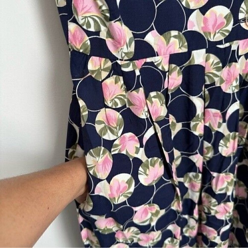 Vintage 70s/80s Navy Blue Floral Lace Cottage Core Maxi Dress Sz Medium - Picture 5 of 10